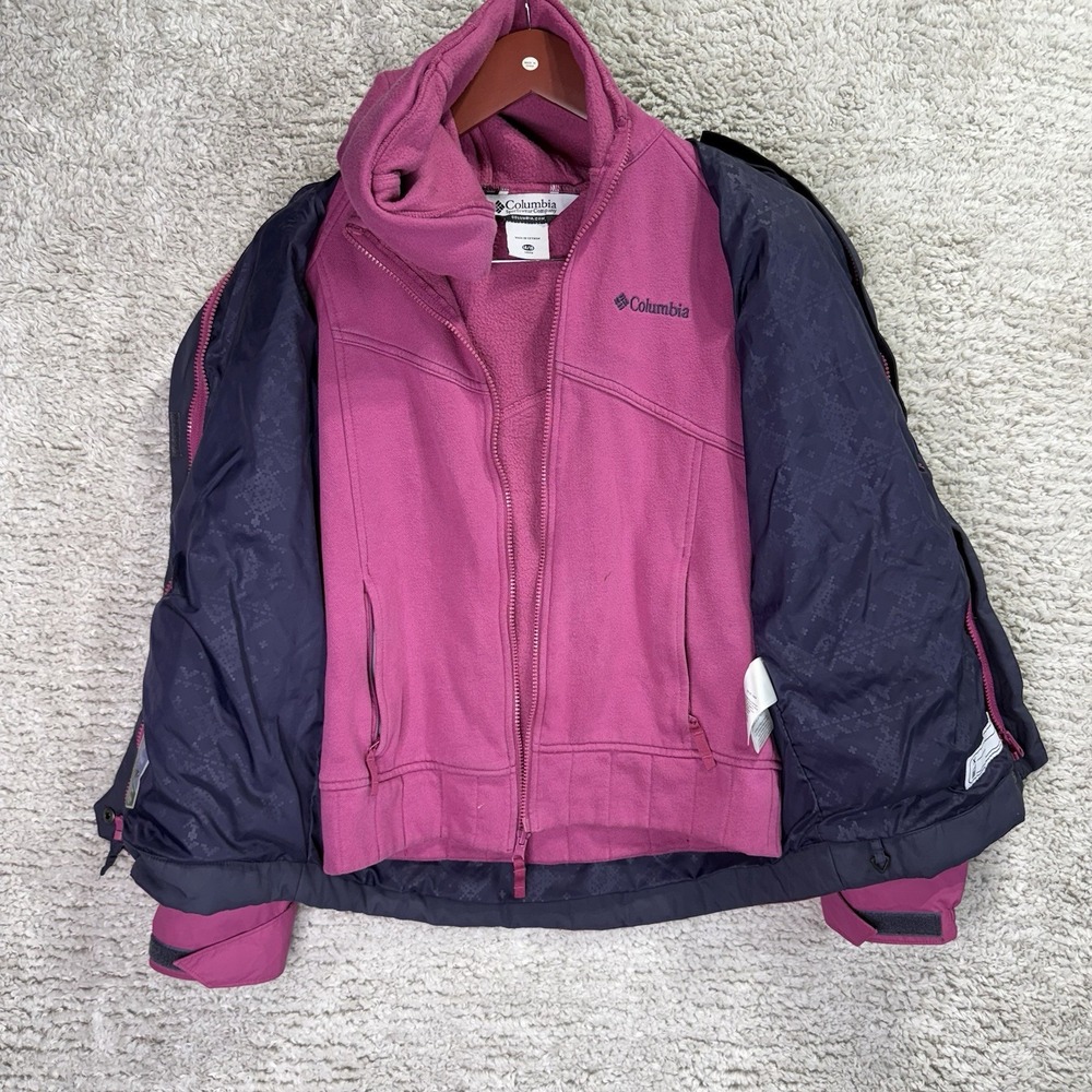 Columbia Jacket Girls 14/16 Pink Blue Omni-Shield‎ 3n1 Waterproof - Picture 4 of 12